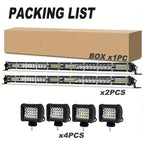 LED Work Light Bar Kit for Off-Road Truck Jeep SUV UTV ATV Tractor – 22" & 10" Light Bar + 4" LED Pods, 2000-3000 Lumens, 12-24V, No Battery Required, Multiple Configurations