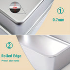 Stainless Steel Cat Litter Box XL – 2-Pack Extra Large Metal Litter Box, 6" Deep High Sides, Easy to Clean, Odor Resistant, for Big Cats & Multi-Cat Households, Rectangle Corner-Fit Design