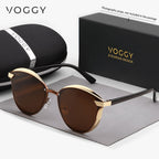 VOGGY Retro Butterfly UV400 Polarized Sunglasses for Men & Women – Lightweight Metal Frame Mirrored Lens, 8 Colors, Driving Hiking Cycling Fishing Travel Gift Box Included