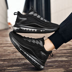 Men's Air Cushion Running Sneakers Lightweight Lace-Up Anti-Slip Shock-Absorbing Breathable Athletic Shoes for Walking Fitness Tennis Travel Sizes US 6.5-13.5 Black Blue White Yellow Red