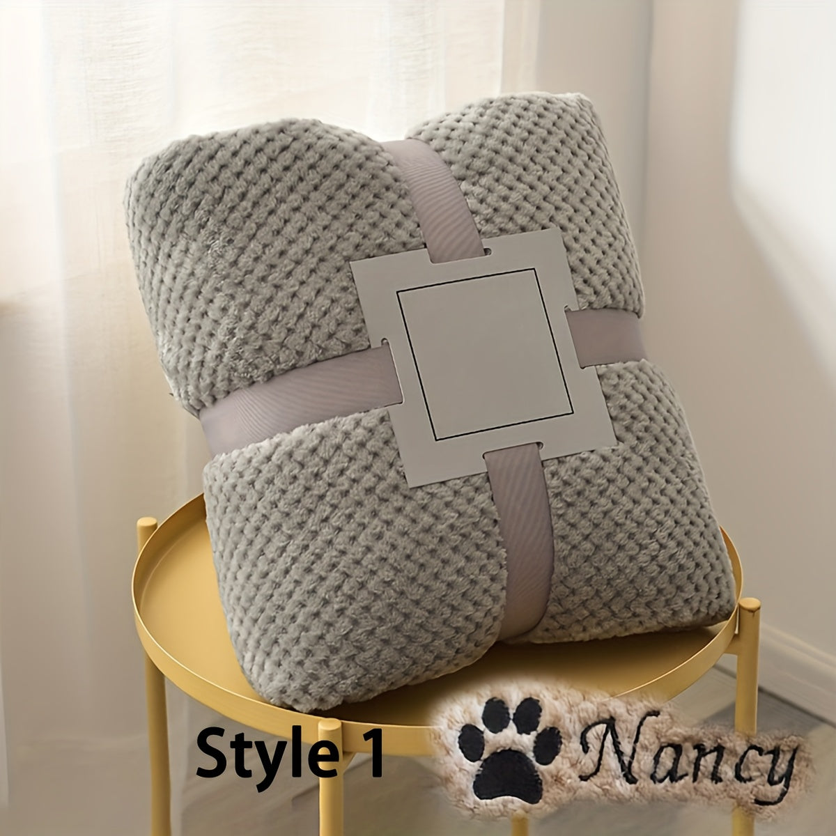 Custom Embroidered Pet Blanket for Dogs & Cats – Personalized Plaid Throw with Name or Initials, Cozy Soft Nest Blanket for Small Dogs and Cats, Warm Home Decor Pet Bed Gift