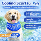 Cooling Dog Scarf for Summer - Super Absorbent PVA Instant Ice Cool Bandana, Breathable Adjustable Neck Wrap for Small Medium Large Dogs, Outdoor Heat Relief Pet Accessory (7-27 inch Neck Girth)