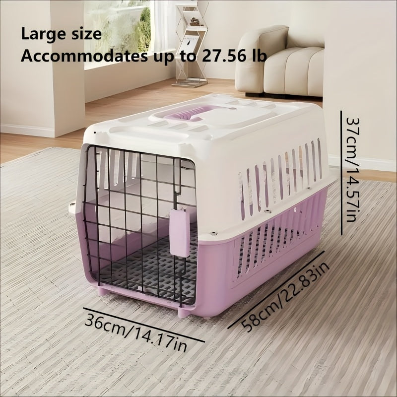 Aviation Certified Pet Carrier Crate for Air Travel - IATA FAA Approved Portable Dog Cat Carrier Box Airline Cabin Approved Breathable Sturdy Easy Assembly Small Animal Travel Crate for Airplane