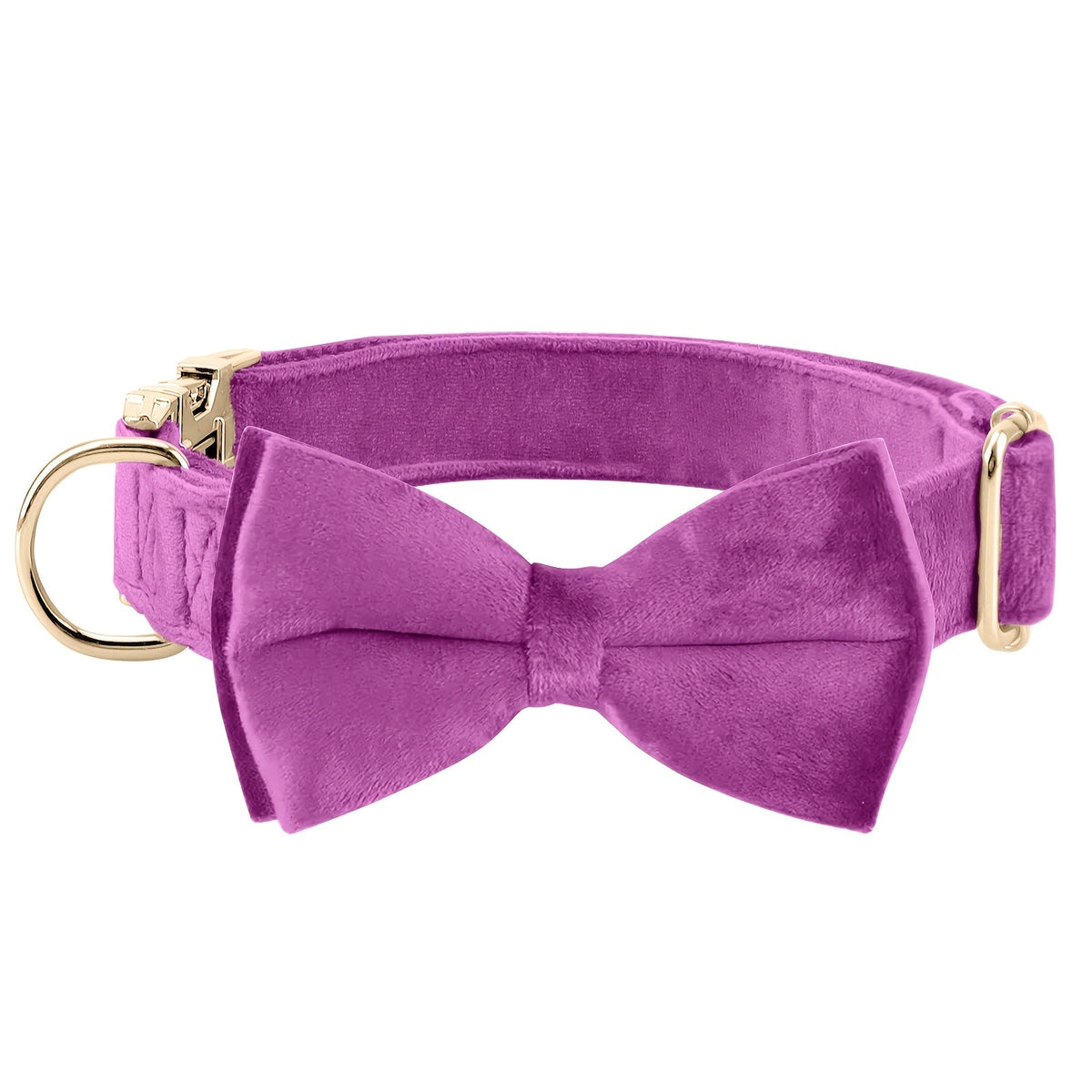 Dog Bowtie Collar Velvet Adjustable with Metal Buckle - Cute Puppy Bow Tie Collar S-XL for Small Medium Large Dogs, 12 Colors, Durable Elegant Dog Gift