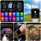 Large Screen Smartwatch Compatible with iPhone Android Wireless Calling SMS Fitness Tracker Heart Rate Monitor Remote Camera Control USB Rechargeable for Men Women - Modern Design Travel Gift