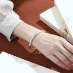 S999 Sterling Silver Tribal Style Bracelet for Women – Simple Elegant Bangle for Daily Wear, All Seasons, Mother’s Day, Birthday & Gift Giving