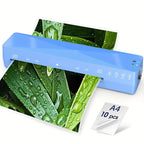 A4 Thermal Laminator Machine 9 Inch Wide - 4 in 1 Hot & Cold Laminating with 10 Pouches Included, Fast Warm-Up, Bubble-Free for Office, School, Home & Business Use