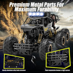 1:10 Scale Six-Wheel Alloy RC Monster Truck 2.4GHz Off-Road Climbing Vehicle 1200mAh Battery LED Lights Independent Shock Absorption Gift Box Model 9219