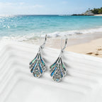 925 Sterling Silver Abalone Shell Drop Earrings for Women – Hollow Bohemian Dangle Earrings, Hypoallergenic Boho Jewelry, Perfect Gift for Her