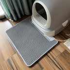 Cat Litter Mat with Double-Layer Filtration – Anti-Tracking Litter Trapping Mat Prevents Spills & Mess Outside the Box, Easy-Clean Waterproof Cat Litter Rug